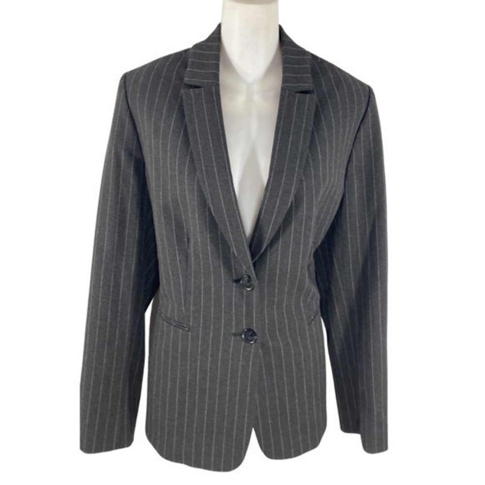 Antonio Melani charcoal gray pinstripe blazer